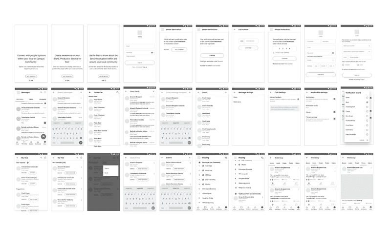 Screen flow of the user experience
