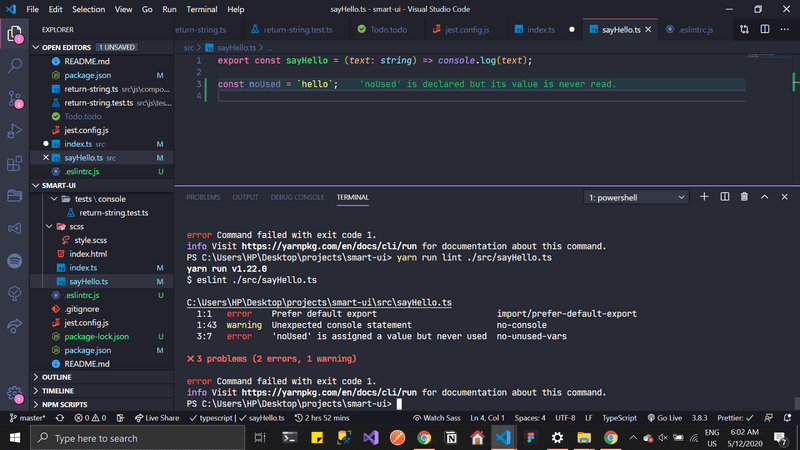 Fewer console errors after setting up eslint-config-prettier