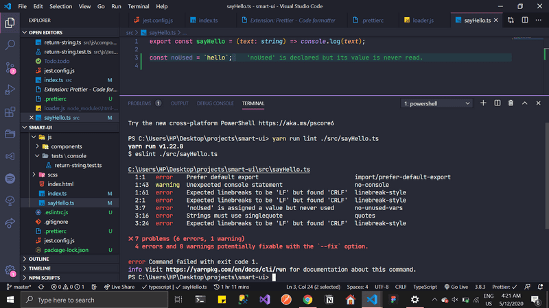 Eslint and Prettier Errors 🏃‍♀️