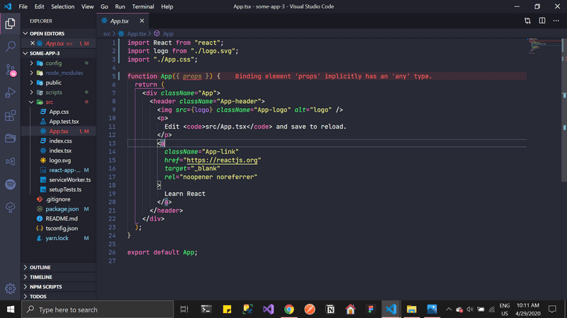 VS Code Typescript Error